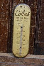 COHN'S SHOES ART DECO THERMOMETER CELLULOID FACE WAUKEGAN ILLINOIS VINTAGE 1920s picture