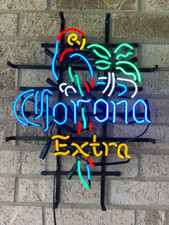 New Corona Extra Parrot Palm Tree Neon Light Lamp Sign 20