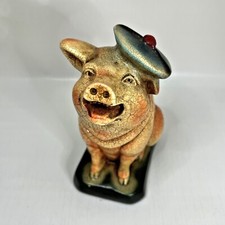 Noontidings Vintage Chalkware Pig Bank Made USA Farmhouse Country Novelty picture