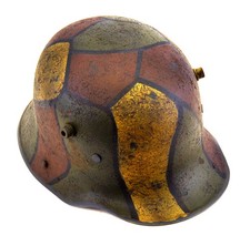 German WW1 M1916 Stahlhelm Helmet with Hand Aged Camouflage picture