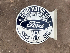 RARE PORCELAIN FORD ENAMEL SIGN 24X24 INCHES DOUBLE SIDED WITH FLANGE picture