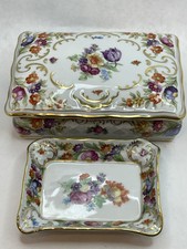 Vintage Schumann Bavaria Arzberg Germany  Porcelain Jewelry Box & Trinket Dish picture
