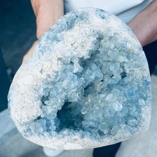 19.6lb natural blue celestite geode quartz crystal mineral specimen healing 108 picture