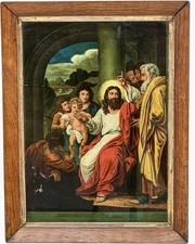 Antique Reverse oil painting On Glass, Jesus Christ. Retablo, Retable, picture