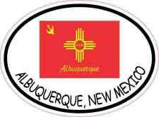 4x3 Oval Albuquerque New Mexico Flag Sticker Cup Luggage Car Window Bumper Decal picture
