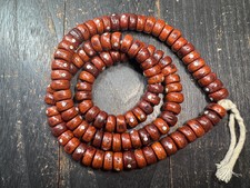 108 Phoenix Eye Bodhi Seed Mala with Metal Inlay, Vintage Style Tibetan Prayer picture