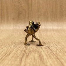 Vintage Funny Brass Frog Couple Figurine Mini Frog Statue Desk Decor Gift picture