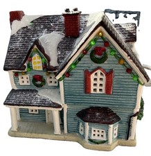 1994 Lemax Dickensvale Christmas Village Lighted Blue House No Box picture