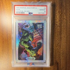 Marvel 1994 Marvel Masterpieces #4 Hulk Holofoil Silver PSA 10 Card picture