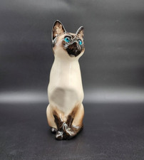 Vintage Winstanley Ceramic Siamese Cat Saks Fifth Avenue Glass eyes England 9