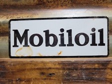 VINTAGE MOBIL PORCELAIN SIGN RARE OLD MOBILOIL CAR OIL GAS PUMP SERVICE GARAGE picture