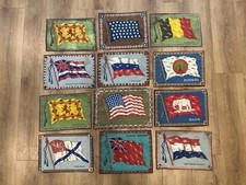 Vintage Tobacco Cigarette Felt Flags Lot (12) W/U.S. Great Britain Russia picture