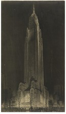 Hugh Ferriss Convocation Tower Madison Square 1920s Vintage Architecture Photo R picture