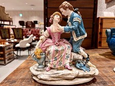Nice Vintage Tiche Porcelain Figurine Doll aristocratic couple Made In Itaiy  picture