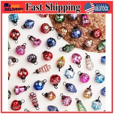 IndianShelf 25 Pieces Retro Distress Glass Vintage Christmas Tree Ornaments picture