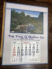 1947 Salesman Copy Calendar Wishing You Were Fishing? Iowa Series 49R3 RARE VTG picture