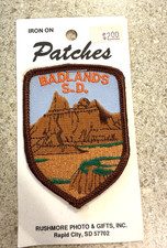 Badlands South Dakota Patch Vintage iron on Brown Mountain NEW PATCHES USA 3 x 2 picture
