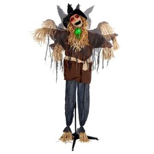 6FT Life-Size Animated Scarecrow Decor - Light-Up Eyes, Spooky Sounds, Moving Ar picture