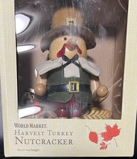 World Market Harvest Turkey Nutcracker (Thanksgiving) 7” Tall And In Orig. Pack picture
