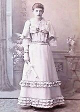 C.1880/90s Cabinet Card Lisbon Falls, ME Studio Lovely Girl W Graduation Diploma picture