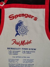 Vintage Spengers Berkley California Fish Market Recipe Apron New without Tags picture