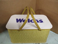 VINTAGE 1970s WELCHS Redmon Wicker Picnic Basket USA OS picture