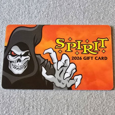 Spirit 2026 Halloween Gift Card Grim Reaper Design PVC Orange Black picture