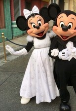MINNIE MOUSE DISNEYLAND CHARACTER COSTUME FORMAL PAIR OF GLOVES CAST MEMBER  picture