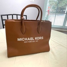 Nwt michael kors mirella MD tote camel color pebbled leather handbag picture