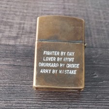 Vintage 1971-72 ZIPPO Vietnam War US Army Airborne Paratrooper Quang Ngai Khaki picture