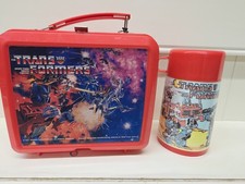 VINTAGE TRANSFORMERS PLASTIC LUNCHBOX w/ THERMOS picture