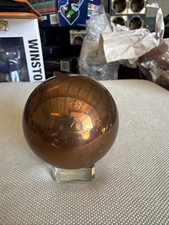1kg Solid Copper Sphere Cu 1000g 59.8mm Element Density Display Ball w/ Stand picture