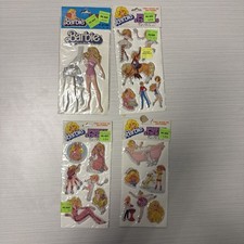 Lot of 4 VTG Barbie Dress Up Puffy Stickers 1981 Mattel RARE New Sealed  picture