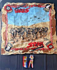 Vintage 1991 Desert Storm Shield Bandana 82nd 101st Airborne + 2 Pin Ribbons Lot picture