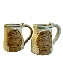 Reinert Pottery Coffee Mugs Cup Limited George W Bush Legal Defense Set of 2 picture