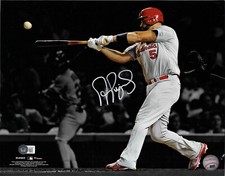 STL Cardinals Albert Pujols Signed 11x14 Spotlight Photo Beckett BAS Witnessed picture