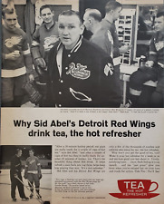 1962 Tea Council USA Sid Abel's Detroit Red Wings Drinks Tea Refresher Print Ad picture