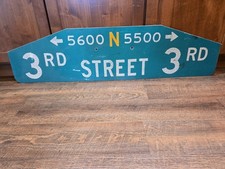 Vintage Philadelphia 3rd St Humpback Street Sign Metal Blade Double Arrow Orig. picture