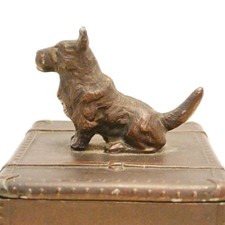 Art Deco NUART Bronze Trinket Box Scottie Dog Lid c.1920s-1930s Antique picture