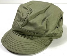 WWII US DARK LIGHT HBT COMBAT FIELD CAP, SHORT BILL-XLARGE picture