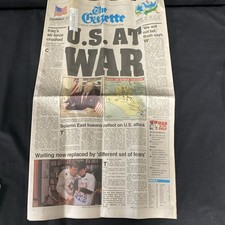 Cedar Rapids Gazette - January 17, 1991 - U.S. AT WAR Edition - Gulf War IA Iowa picture
