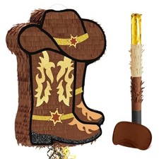 Western Cowgirl Boot Piñata, Western Party Decorations Game picture