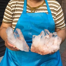 2pcs 4.42LB Natural Clear Beautiful White QUARTZCrystal Cluster Specimen Healing picture