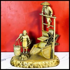 Vtg Japanese Celluloid Water Wheel Figurine Showa Era 1950 Asian Okimono Diorama picture