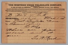 Rare 1898 Western Union Telegram Lincoln Confidant Thomas Eckert Samuel Pierce picture