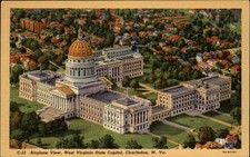West Virginia State Capitol Charleston WV Aerial vintage postcard r71 picture