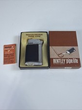 VTG Bentley Butane Lighter Automatic Pipe Lite Silver/Black No. 882 w/ Box NEW picture