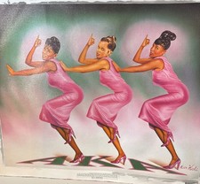 Alpha Kappa Alpha Vtg 1999 Oil Painting Artwork Print 3 Sisters Alan Hicks 19x24 picture