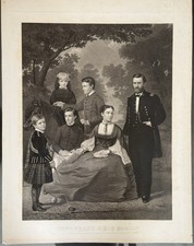 Gen. Grant & His Family, 1868 Lithograph picture