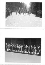 4 vintage photos 1951 New York city ticker parade people military marchers picture